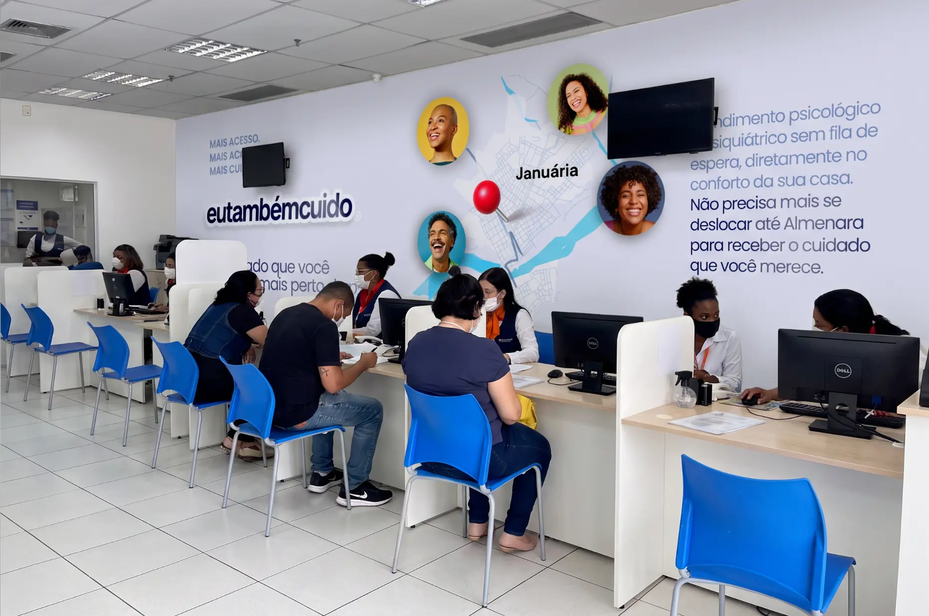 Espaço de atendimento presencial da Eu Também Cuido em Januária